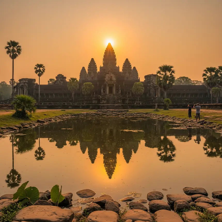 Sunrise alignment over Angkor Wat