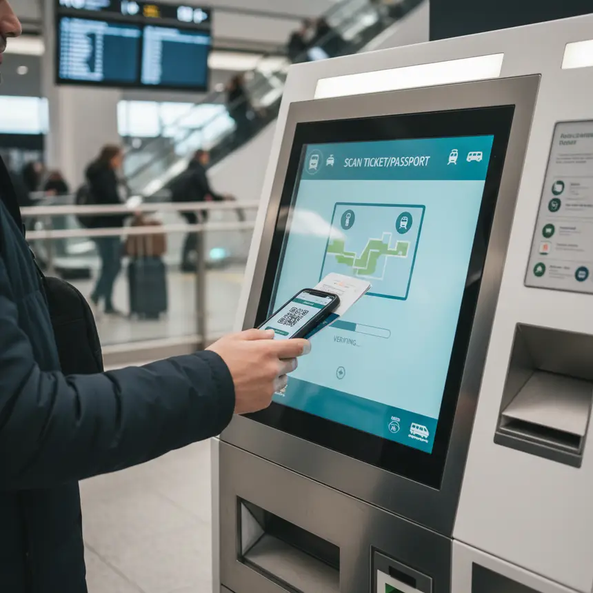 Train ticket vending machine instructions