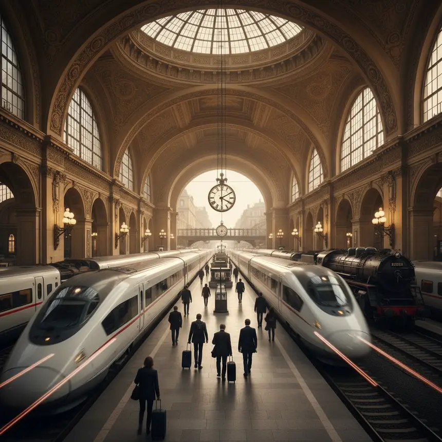 Antwerp Central Station, interior of train station, European public transport