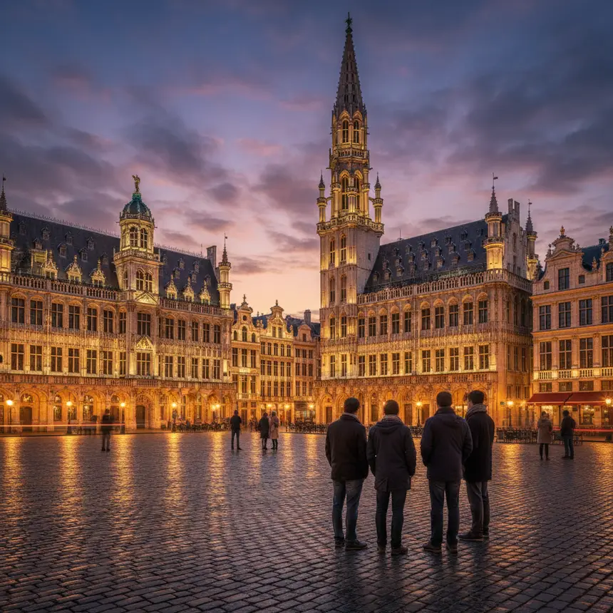 Brussels Grand Place at night