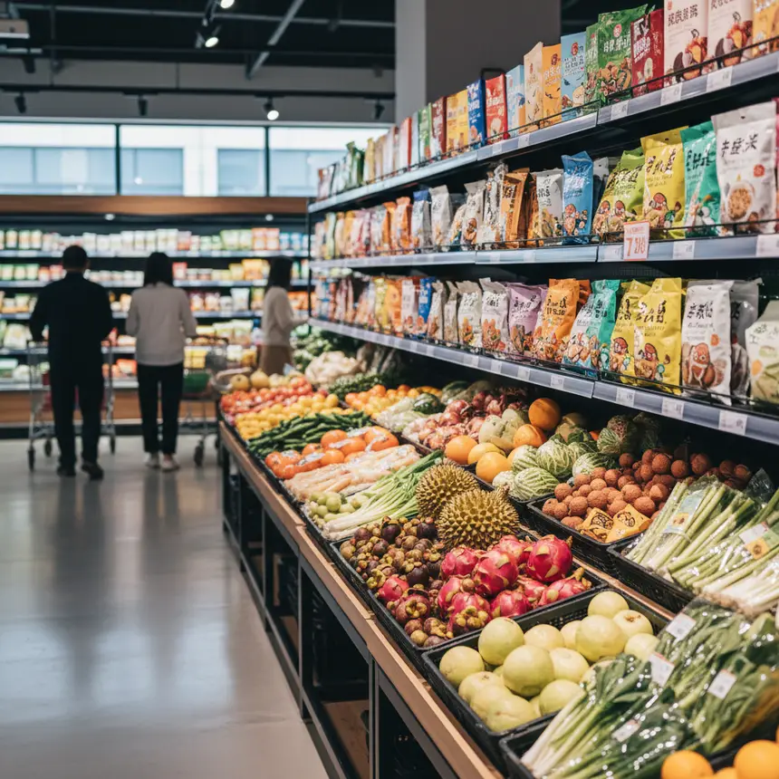 Chengdu supermarket produce