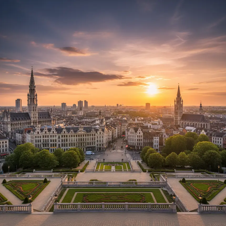 Brussels Mont des Arts panoramic view
