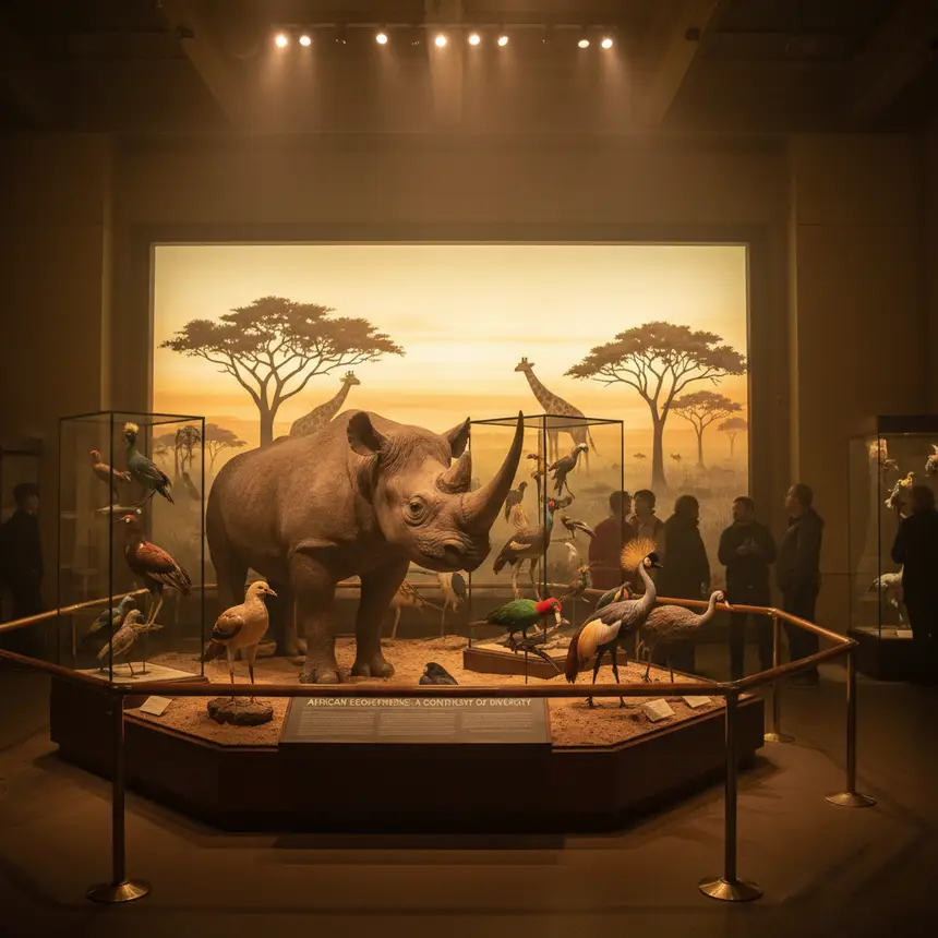 Museum natural history rhino exhibit