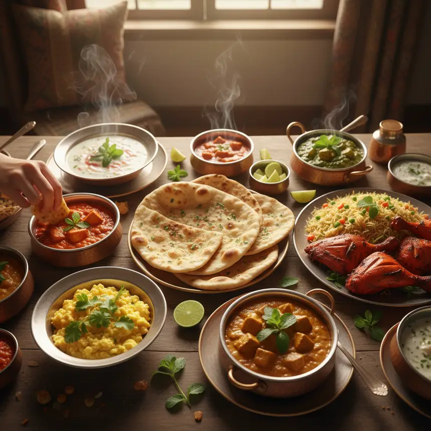 Indian breakfast and dinner dishes