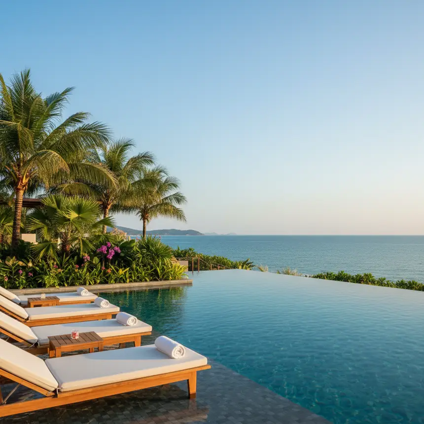 Modern resort swimming pool