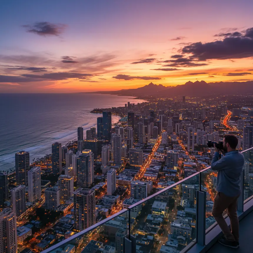 Gold Coast observation deck night view