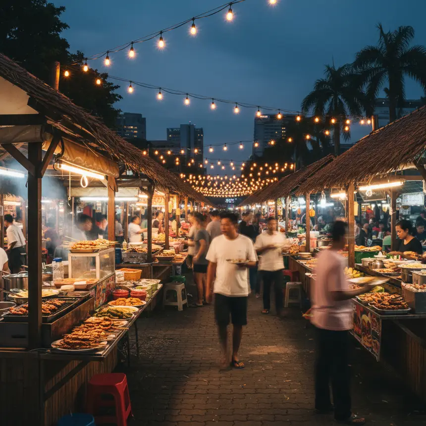 Kota Kinabalu night market atmosphere
