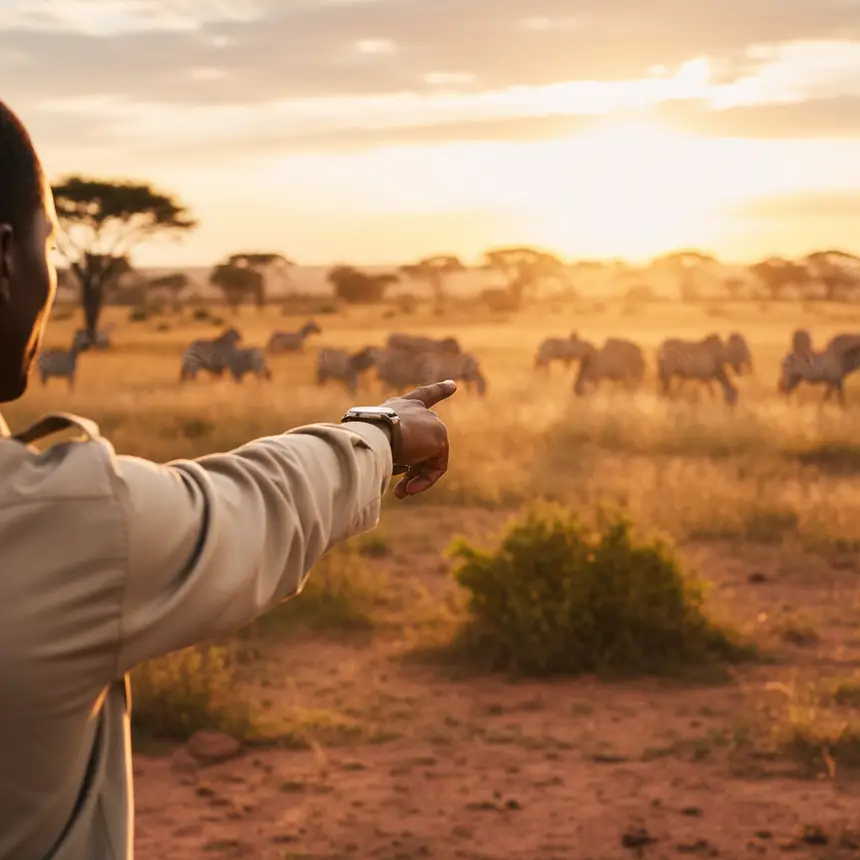 African walking safari guide