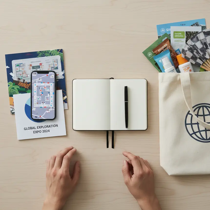 Travel expo essentials, exhibition map, event participation