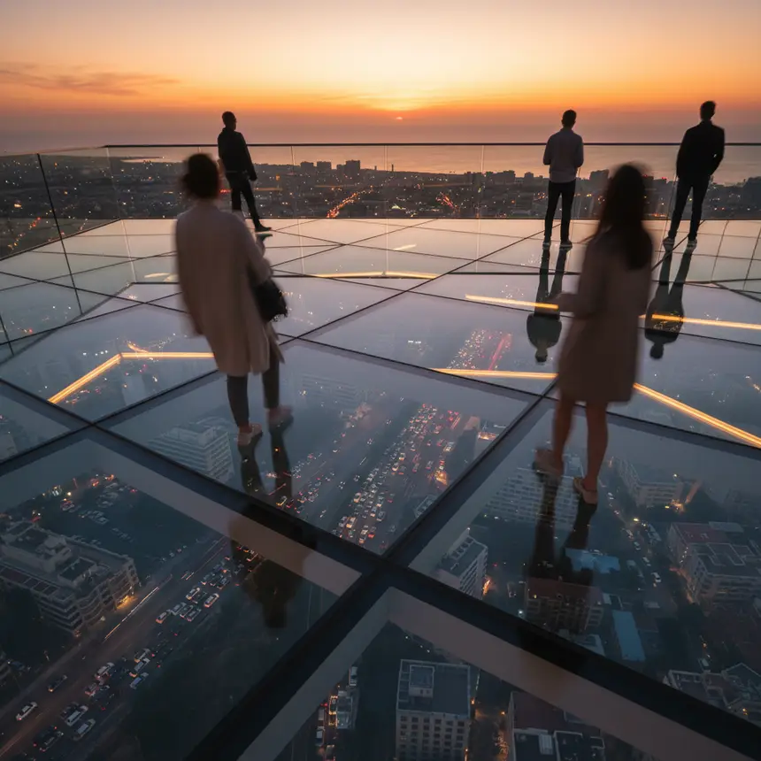Glass floor observation deck