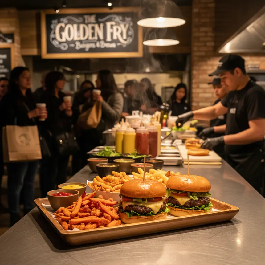 Fast-casual burger and fries