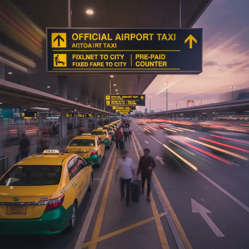 Airport taxi stand