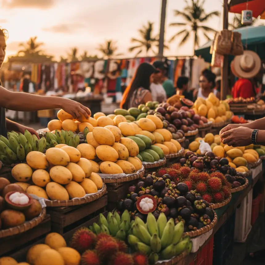 Boracay local market tropical fruits