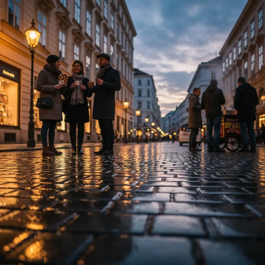 Vienna evening street, travel inspiration
