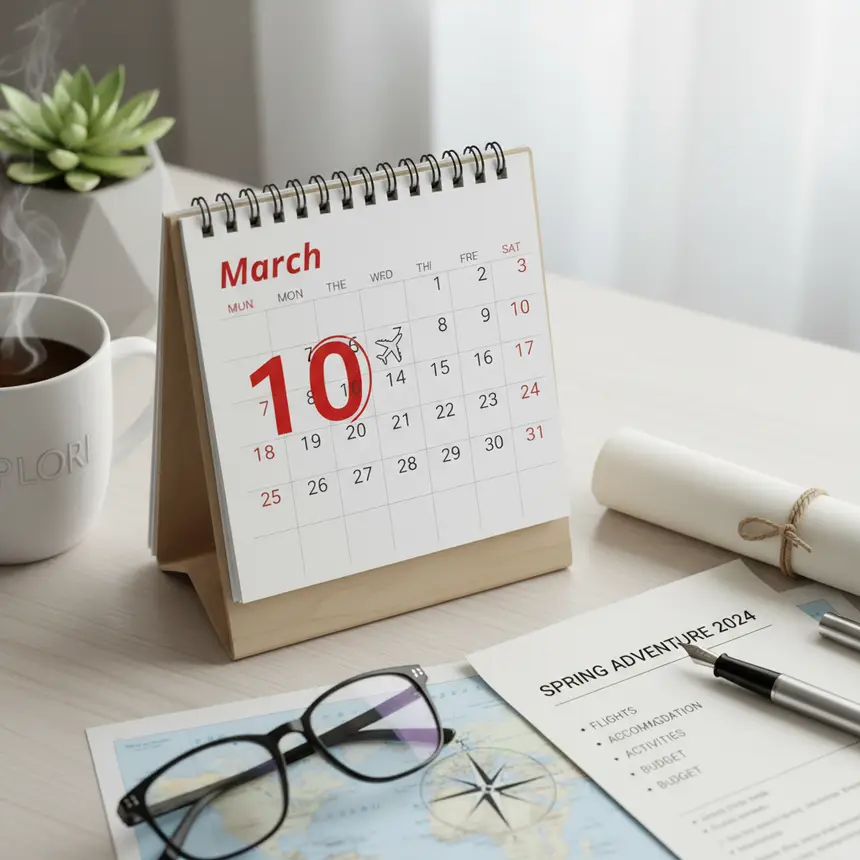 Early travel planning calendar