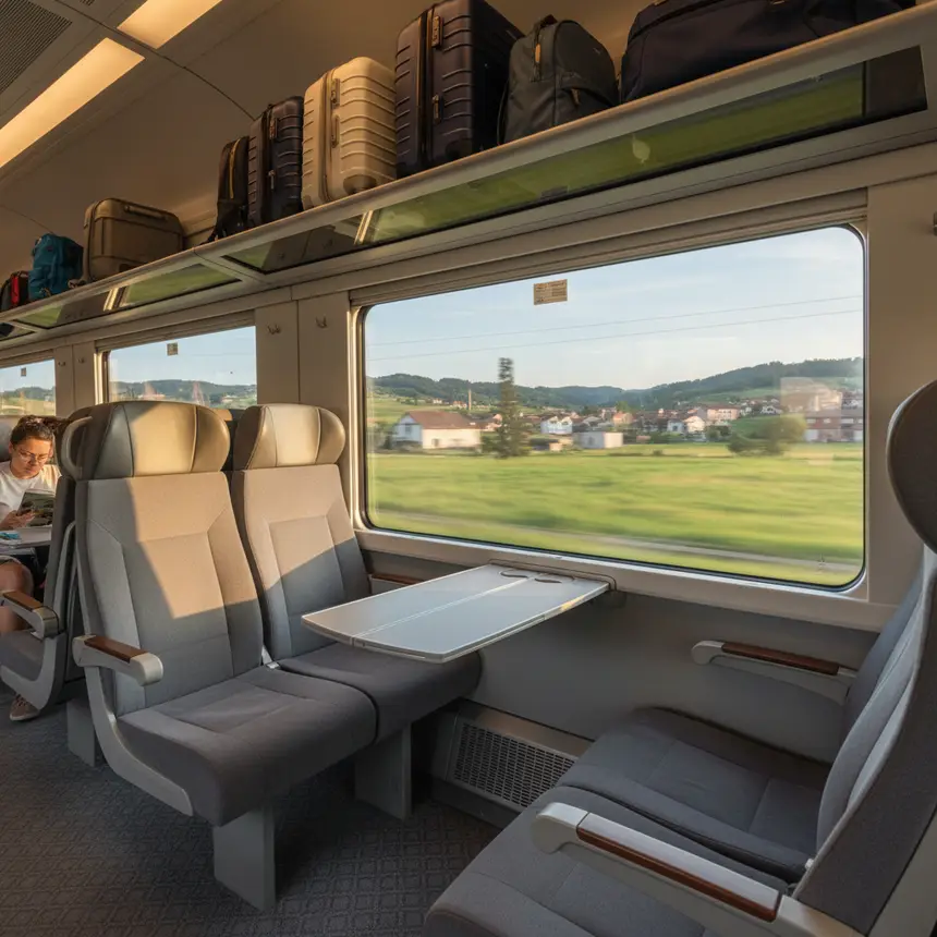 European train travel interior