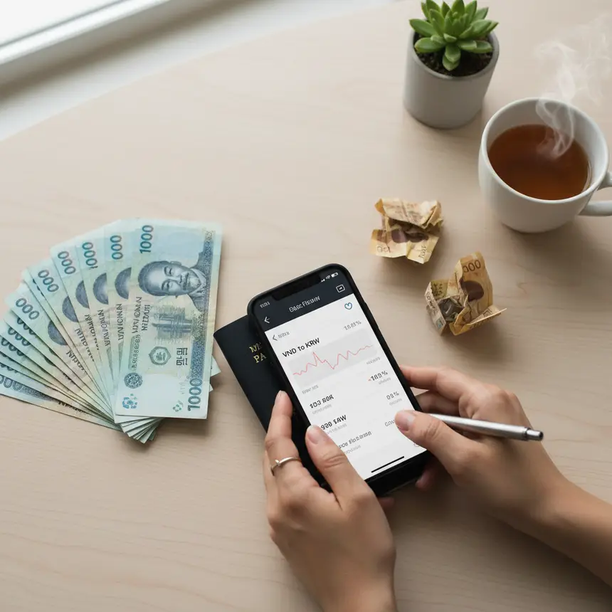 Smartphone currency app and cash