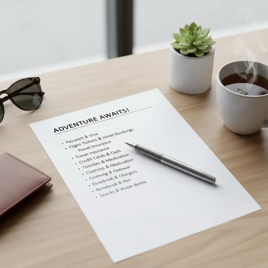 Travel preparation checklist