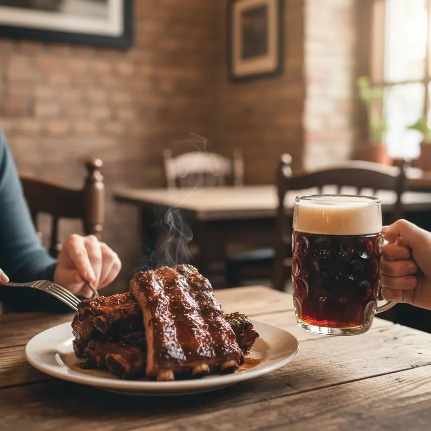 Prague pork ribs beer