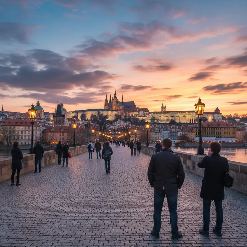 Prague night view