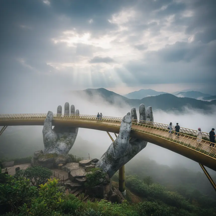 Ba Na Hills Golden Bridge scenic view