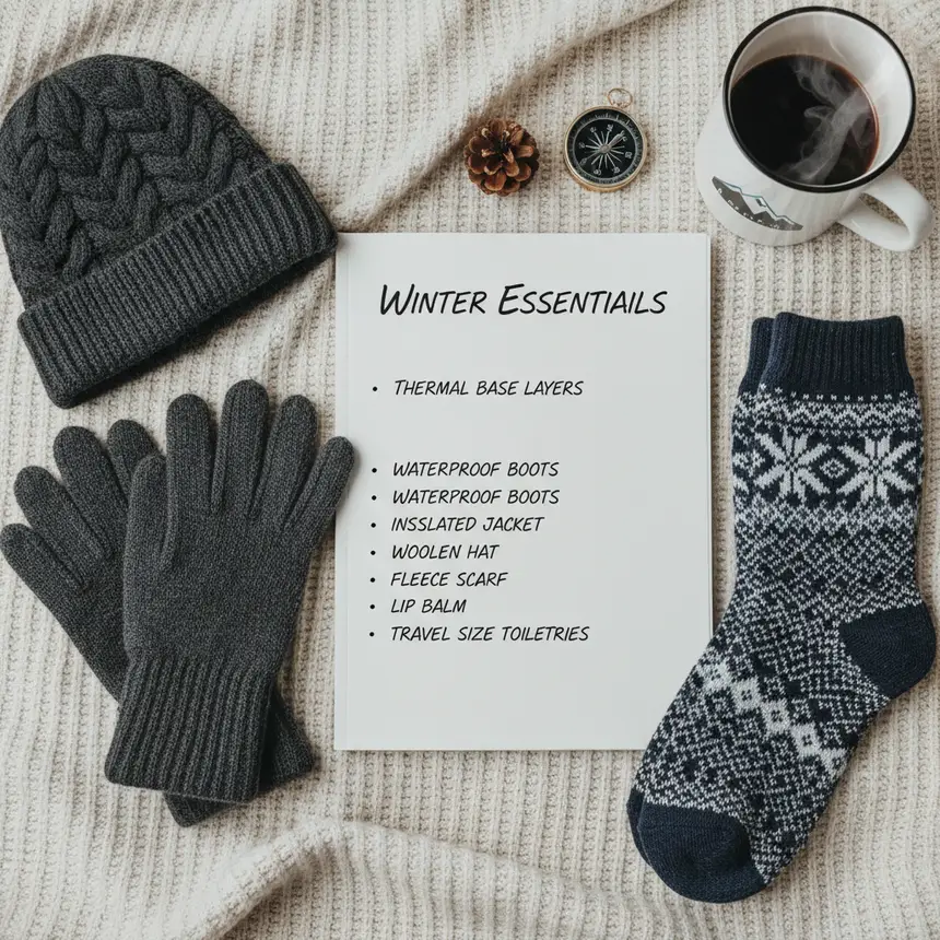 Winter travel packing, Toronto checklist, warm clothing