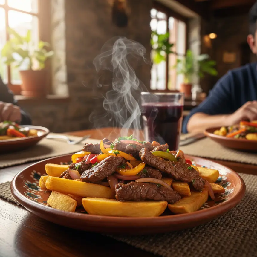 Traditional Peruvian meal, close up
