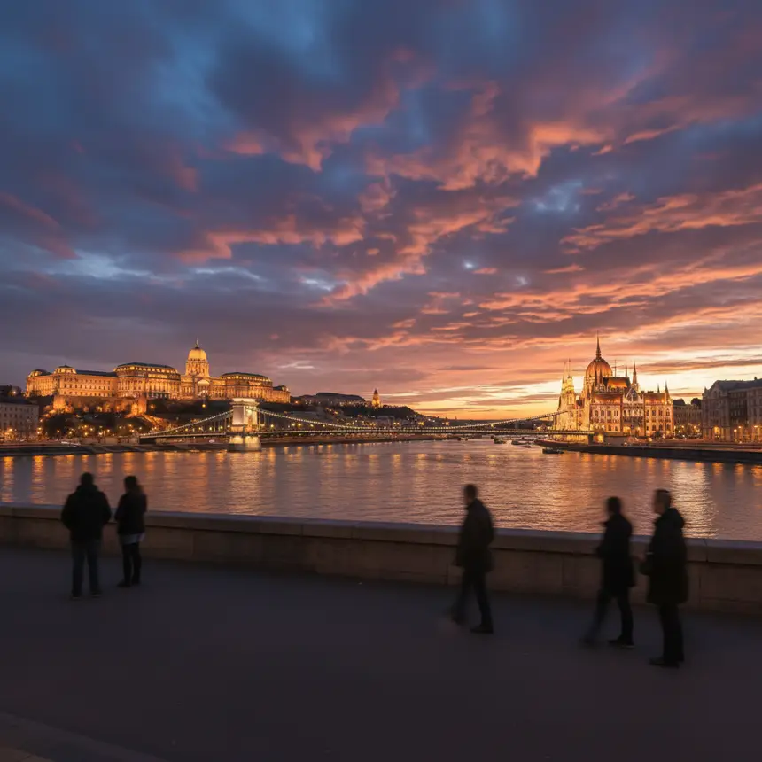 Budapest Danube River night view