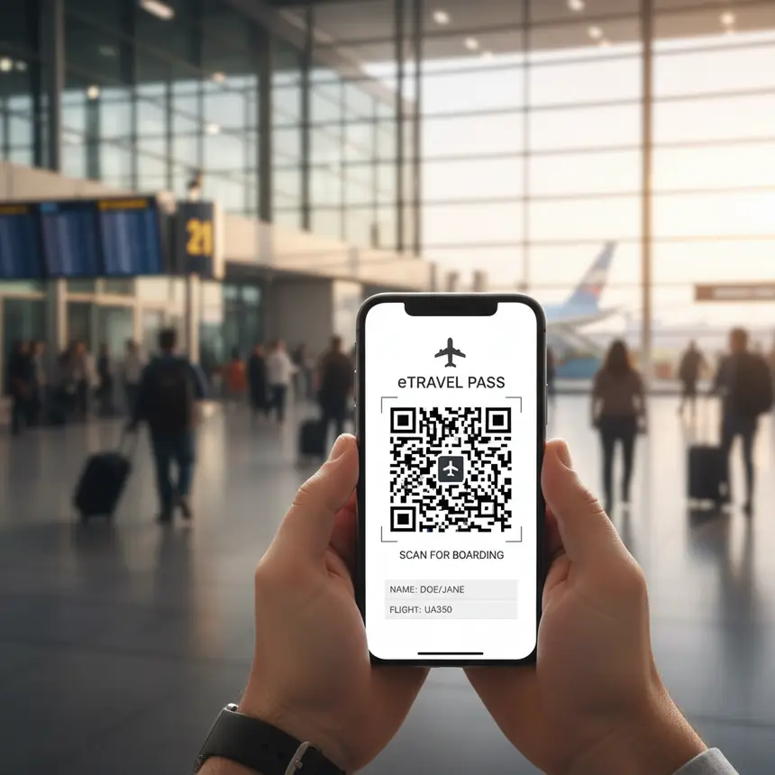 eTravel QR code smartphone