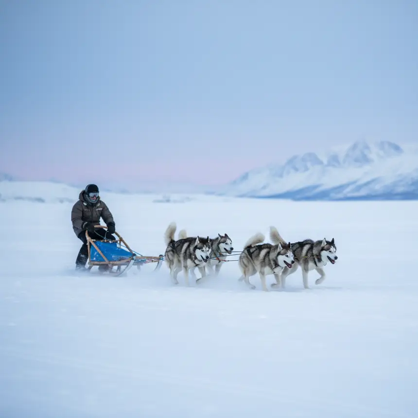 Husky sled journey