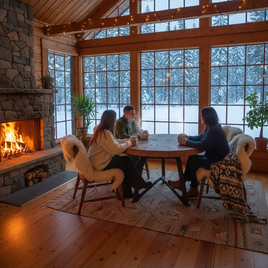 Cozy hut interior