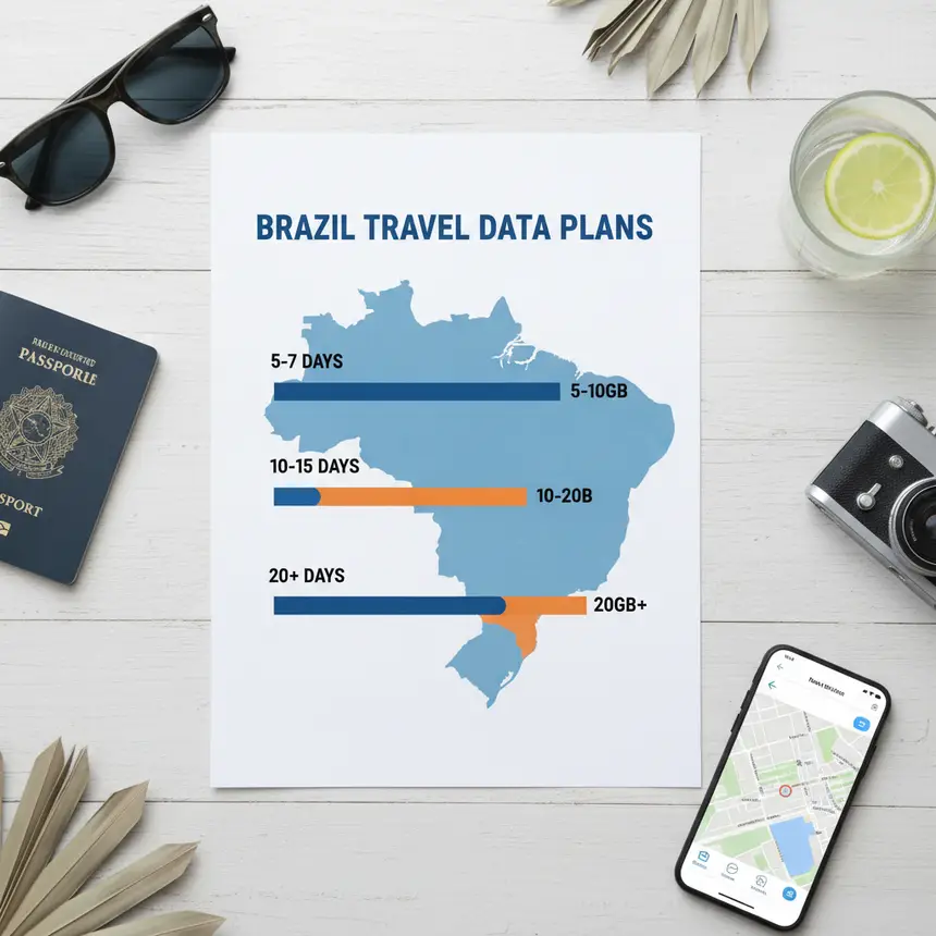 Brazil travel data plan infographic
