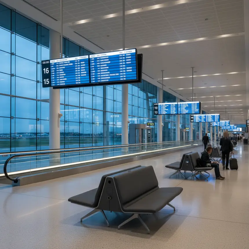 Modern airport interior